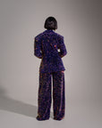 LIZA Sequin Pants in TANZANITE