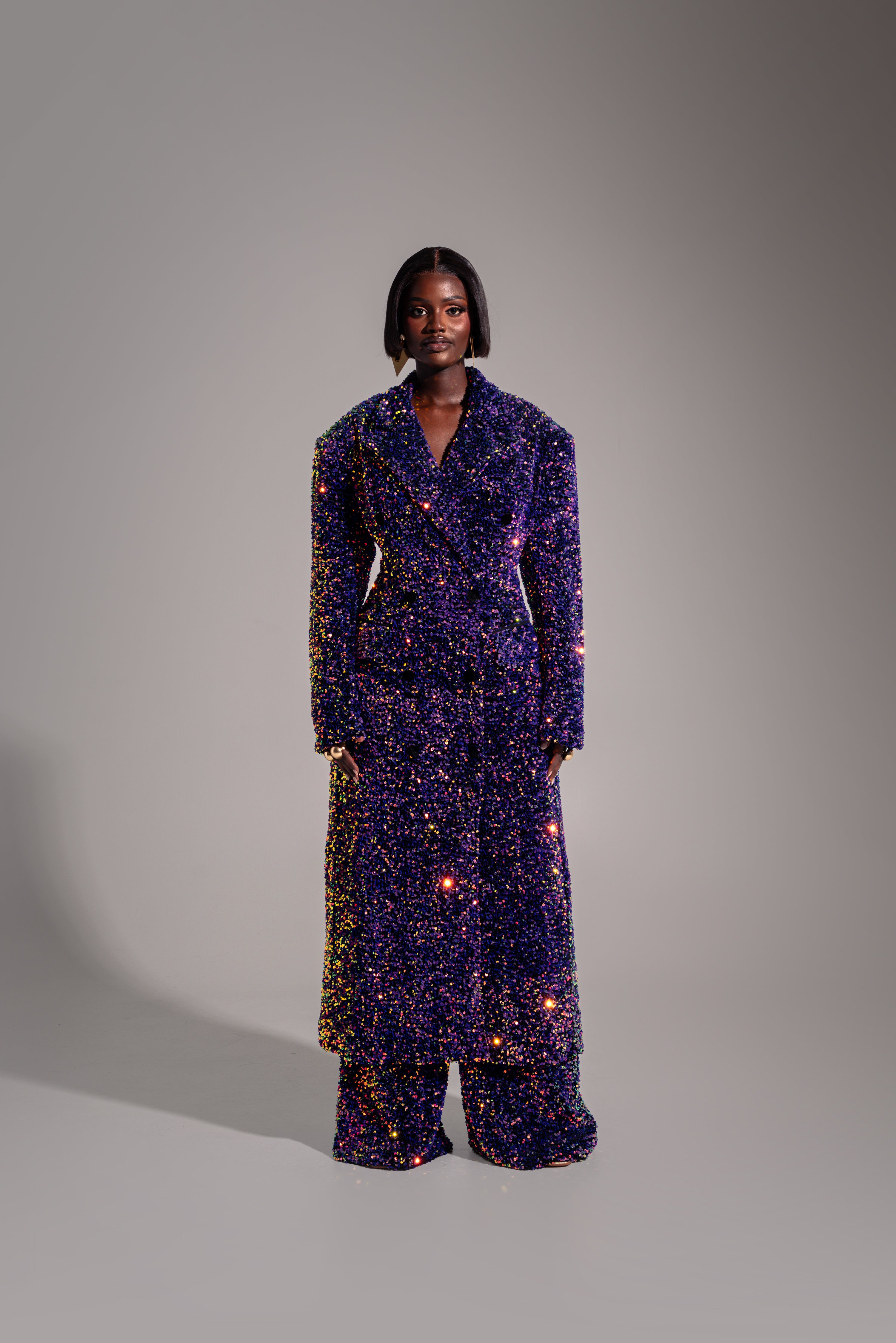 LIZA Sequin Long Jacket in TANZANITE – OFUURE