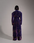 LIZA Sequin Long Jacket in TANZANITE