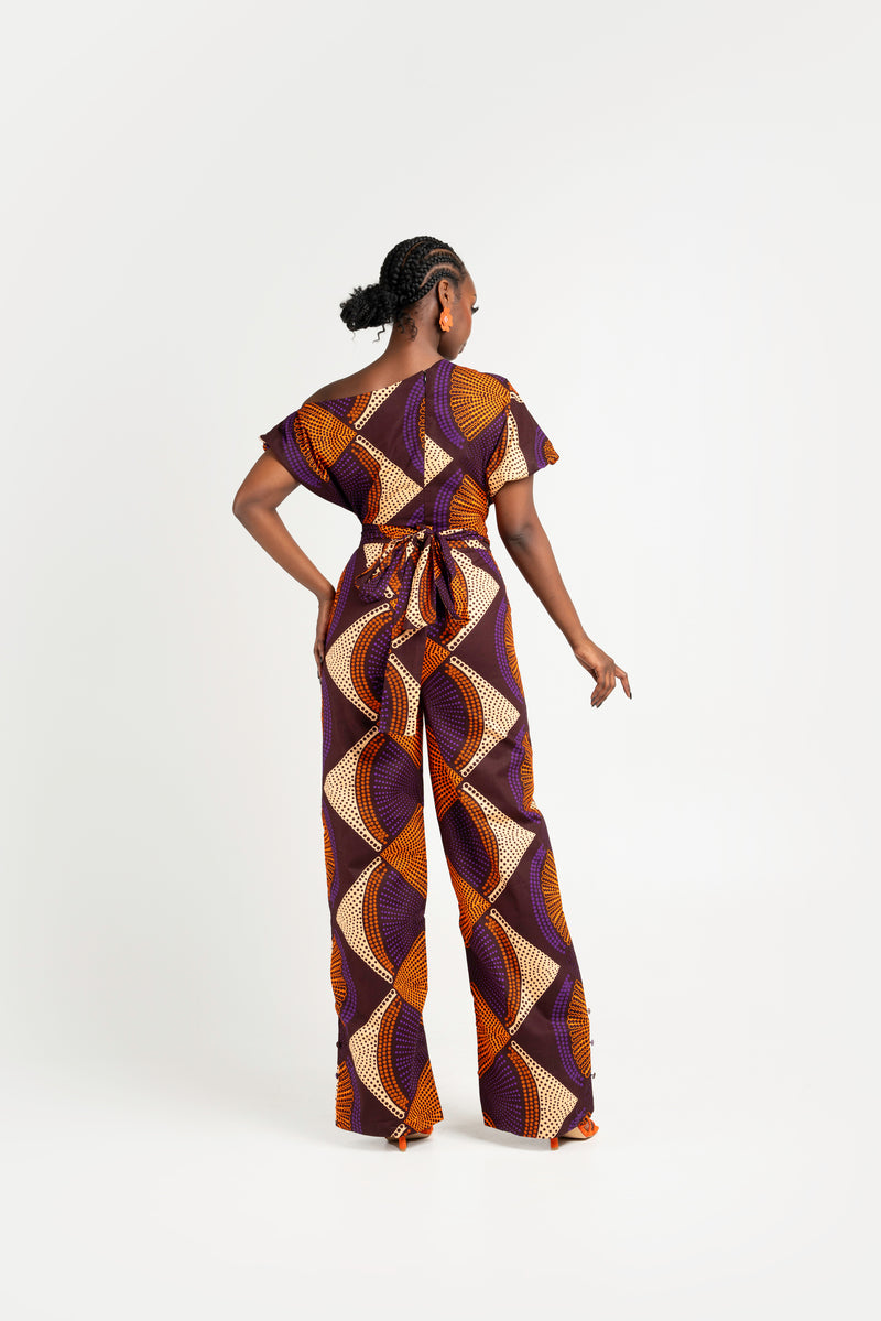DORA African print One Shoulder jumpsuit (3 LENGTH)