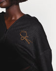 OFUURE Plush fleece Hoodie SET in CHARCOAL