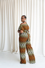 MENA African print One Shoulder jumpsuit (3 LENGTH)
