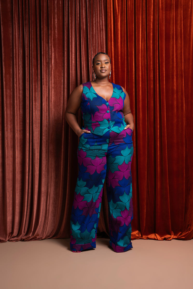 ZURI African print Pantsuit WAISTCOAT