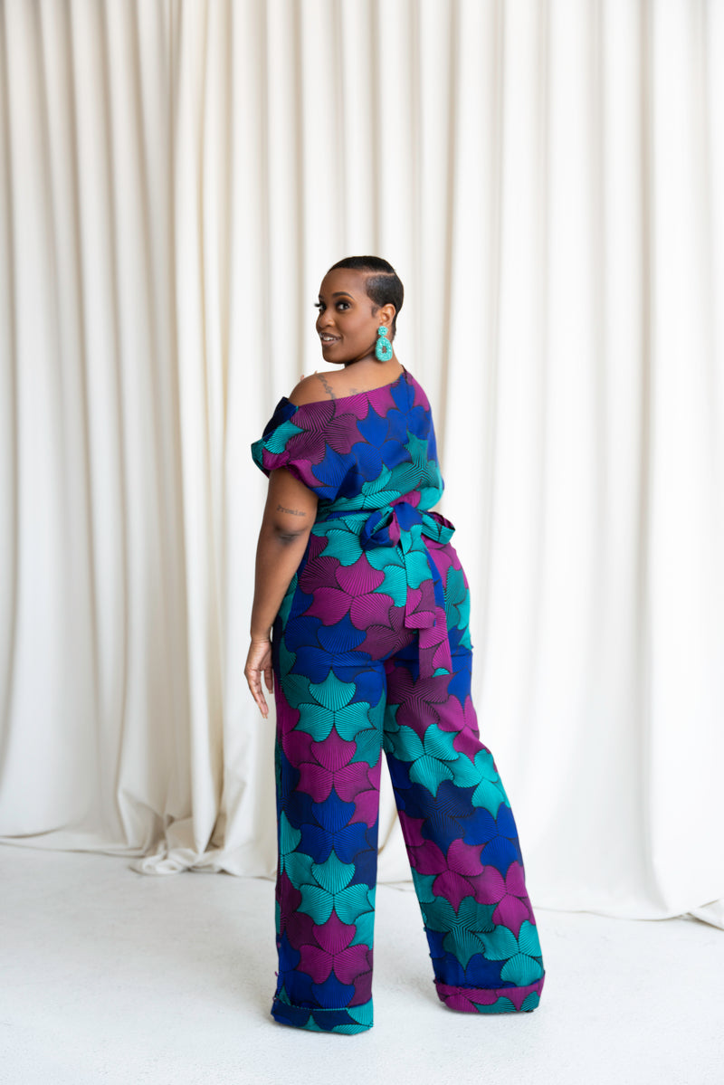 ZURI African print One Shoulder jumpsuit (3 LENGTH)