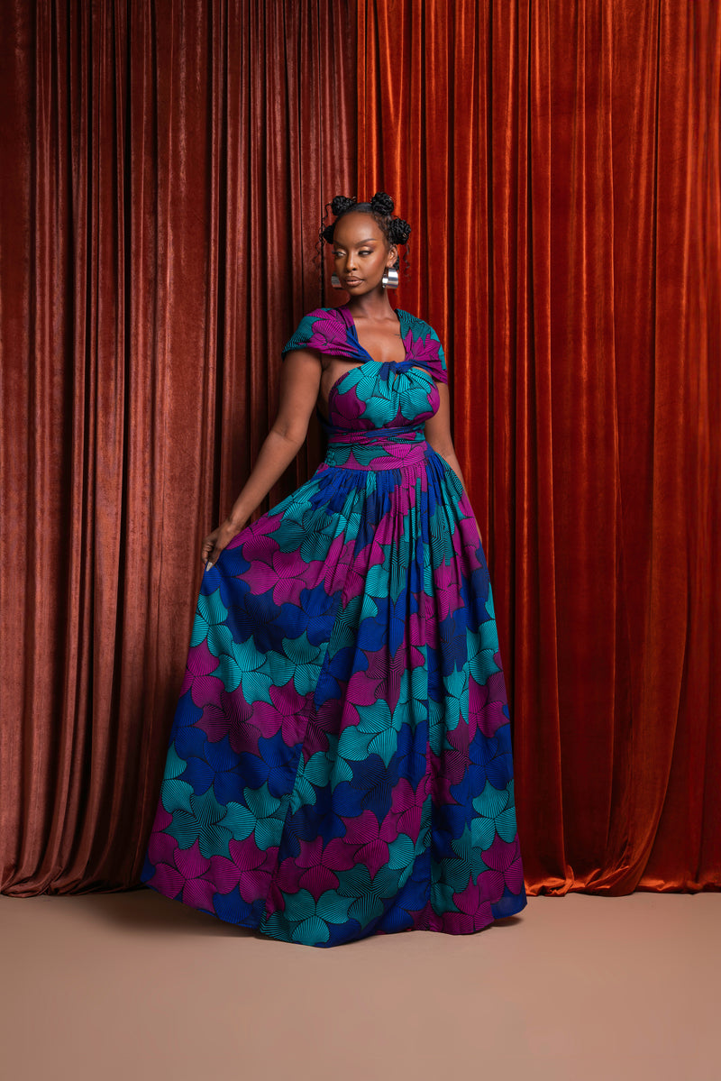 ZURI African print Maxi Infinity dress