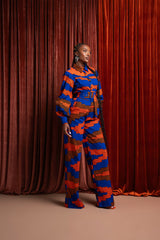 TOMIE African print long sleeve jumpsuit