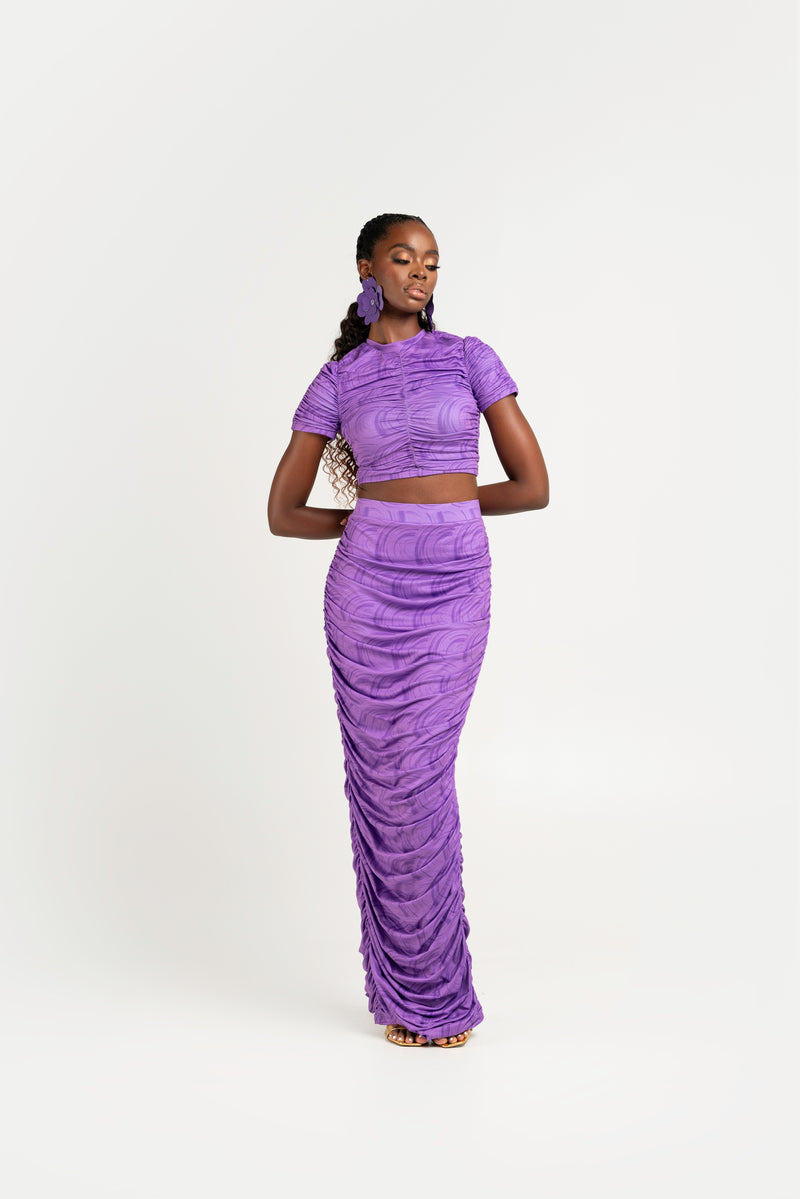 IZA RUCHED MAXI KNIT SET