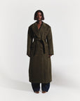 IMAN Wool Long jacket in OLIVE