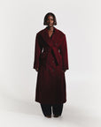 IMAN Wool Long jacket in BURGUNDY