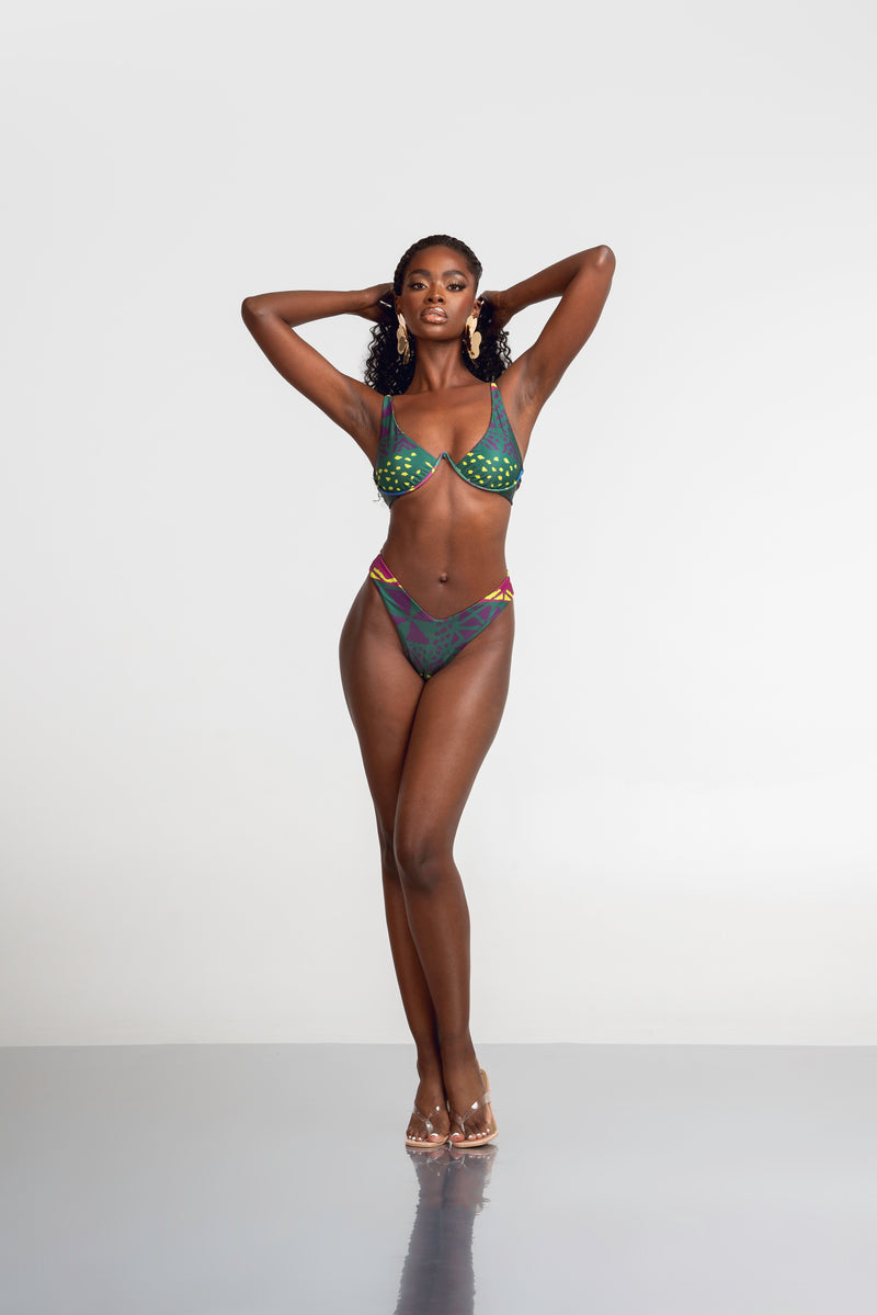 ANU GREEN WIRE BIKINI TOP