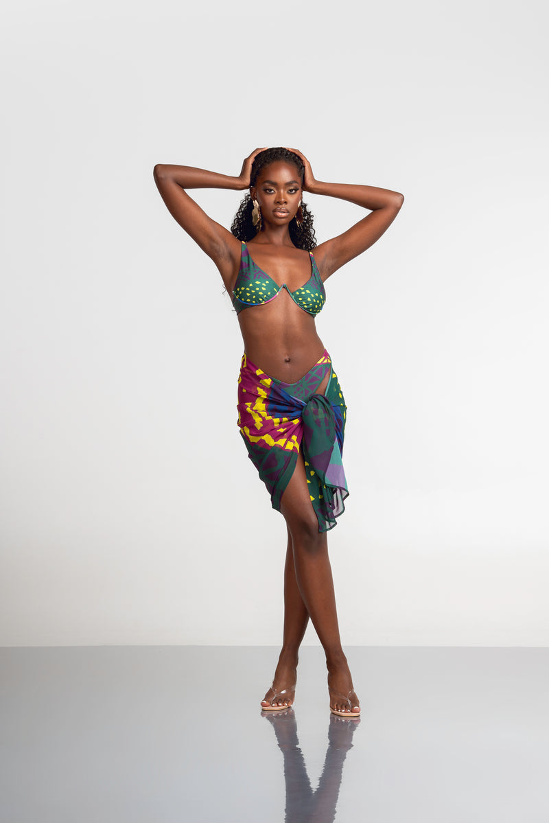 ANU GREEN CHIFFON SCARF