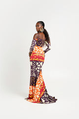 ANU BURGUNDY LONG SLEEVE MAXI DRESS