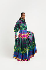 ANU GREEN MAXI SHIRT DRESS