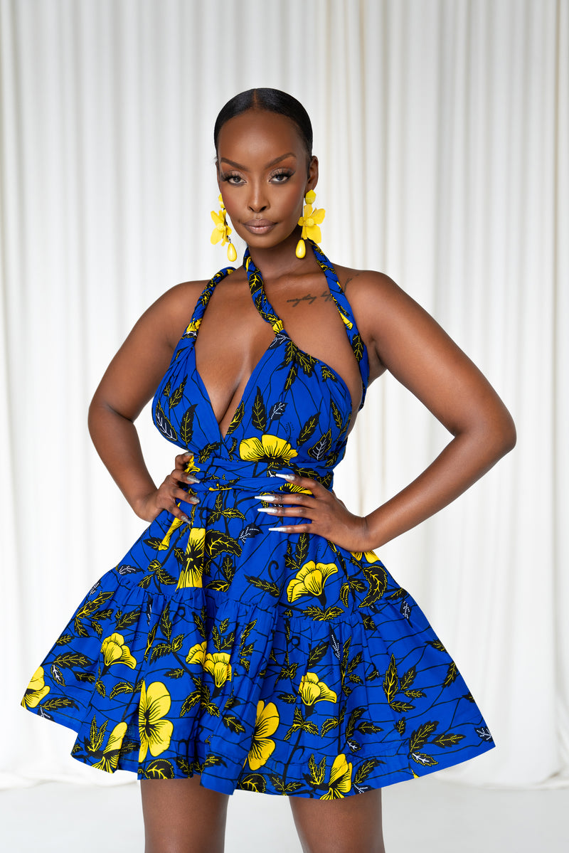 MOFOPE African Print Flair Mini Infinity dress