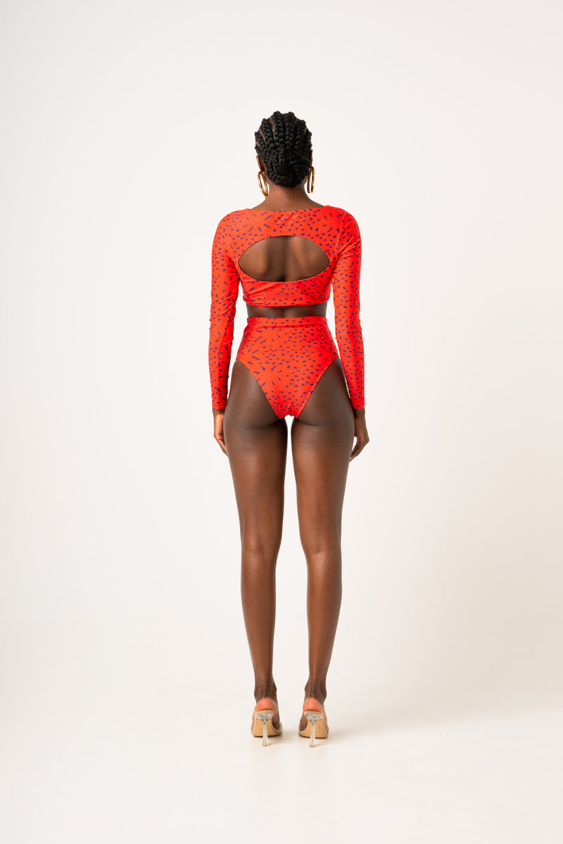 SAMIAH Long Sleeve Swimsuit Top