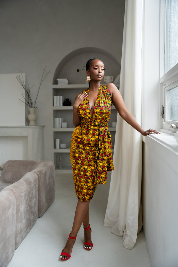 DUMEBI African print midi infinity dress