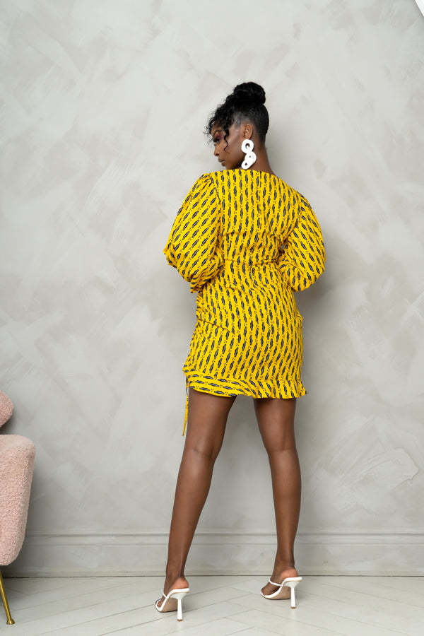 CHI-CHI African Print Cut-out Mini Dress