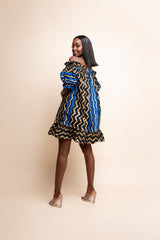 PELUMI African print Off shoulder mini dress