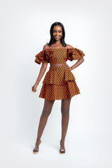 OMOLARA African Print Layered Mini Skirt