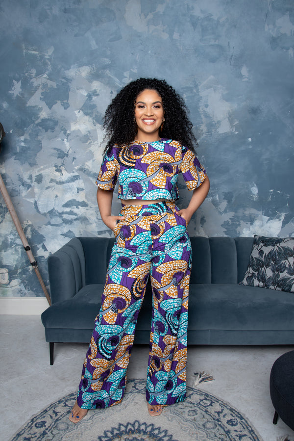 MIDE African Print high waist trousers