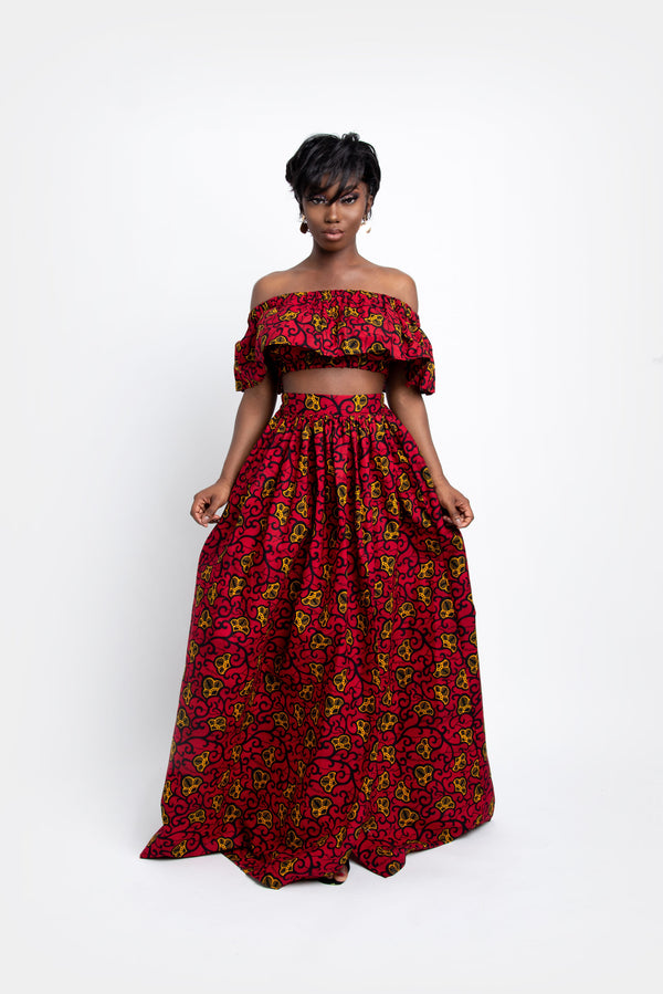 MARIAM African Print Maxi Skirt