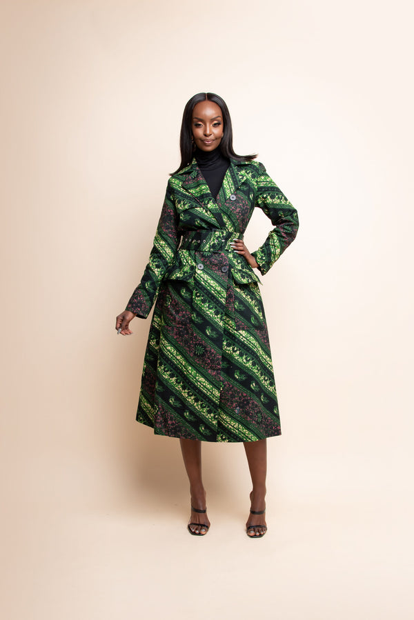 TUNDE African Print Trench Jacket