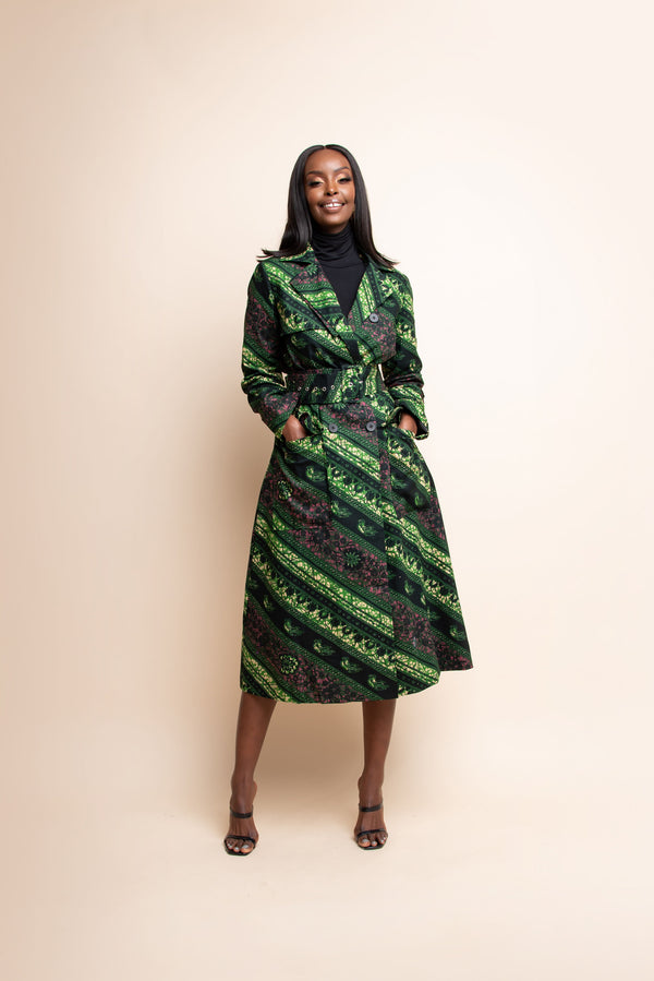TUNDE African Print Trench Jacket