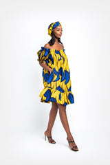 IYENE African print Off shoulder mini dress