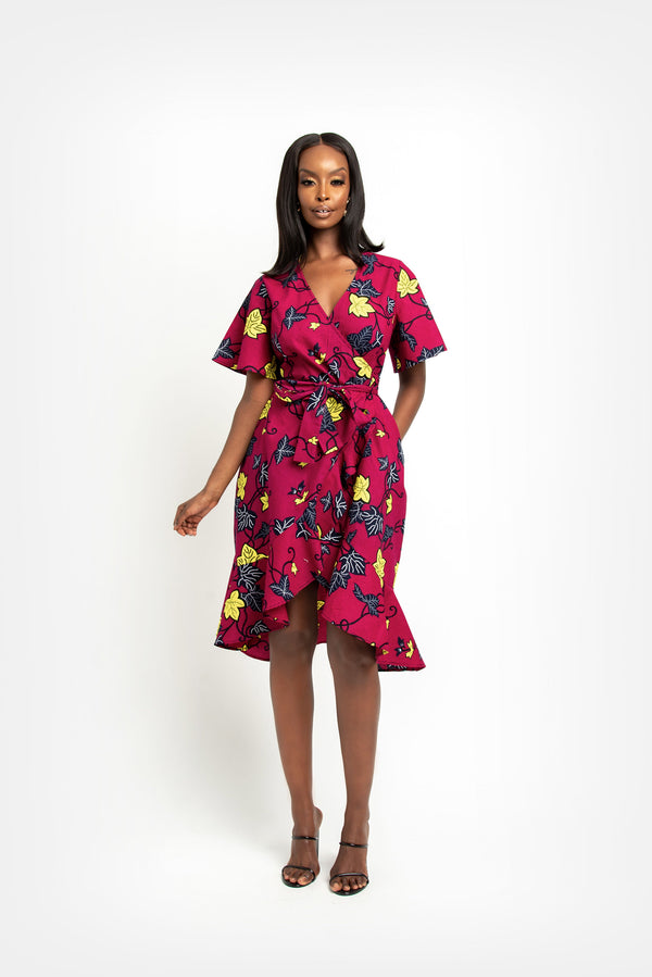 DIDI African Print Wrap Dress