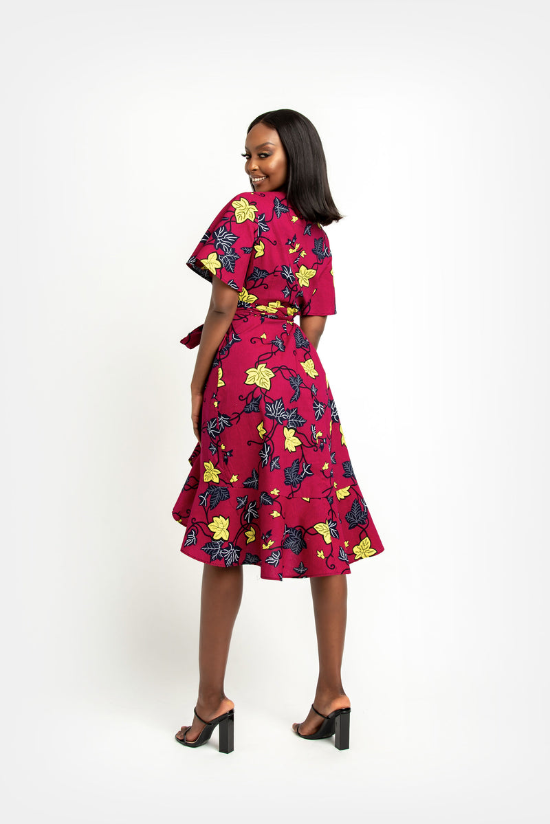 DIDI African Print Wrap Dress