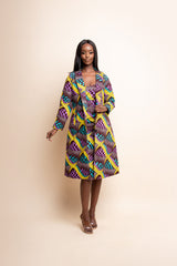 KRYSTLE African Print Trench COAT