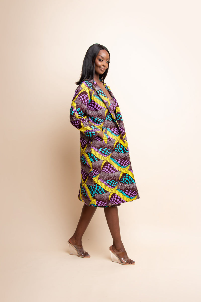 KRYSTLE African Print Trench COAT