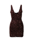 LEILA Mini Sequin Dress in BRONZITE
