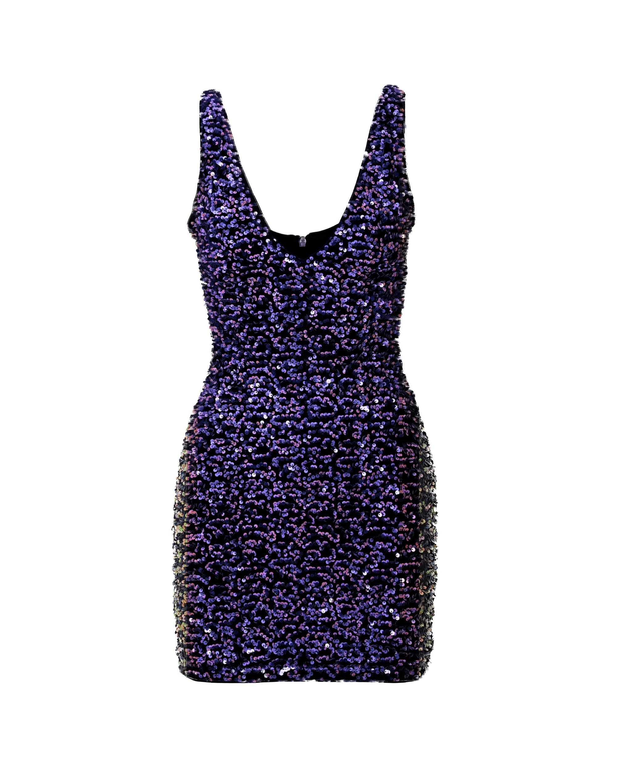 LEILA Mini Sequin Dress in TANZANITE – OFUURE LEILA Mini Sequin Dress in TANZANITE – OFUURE