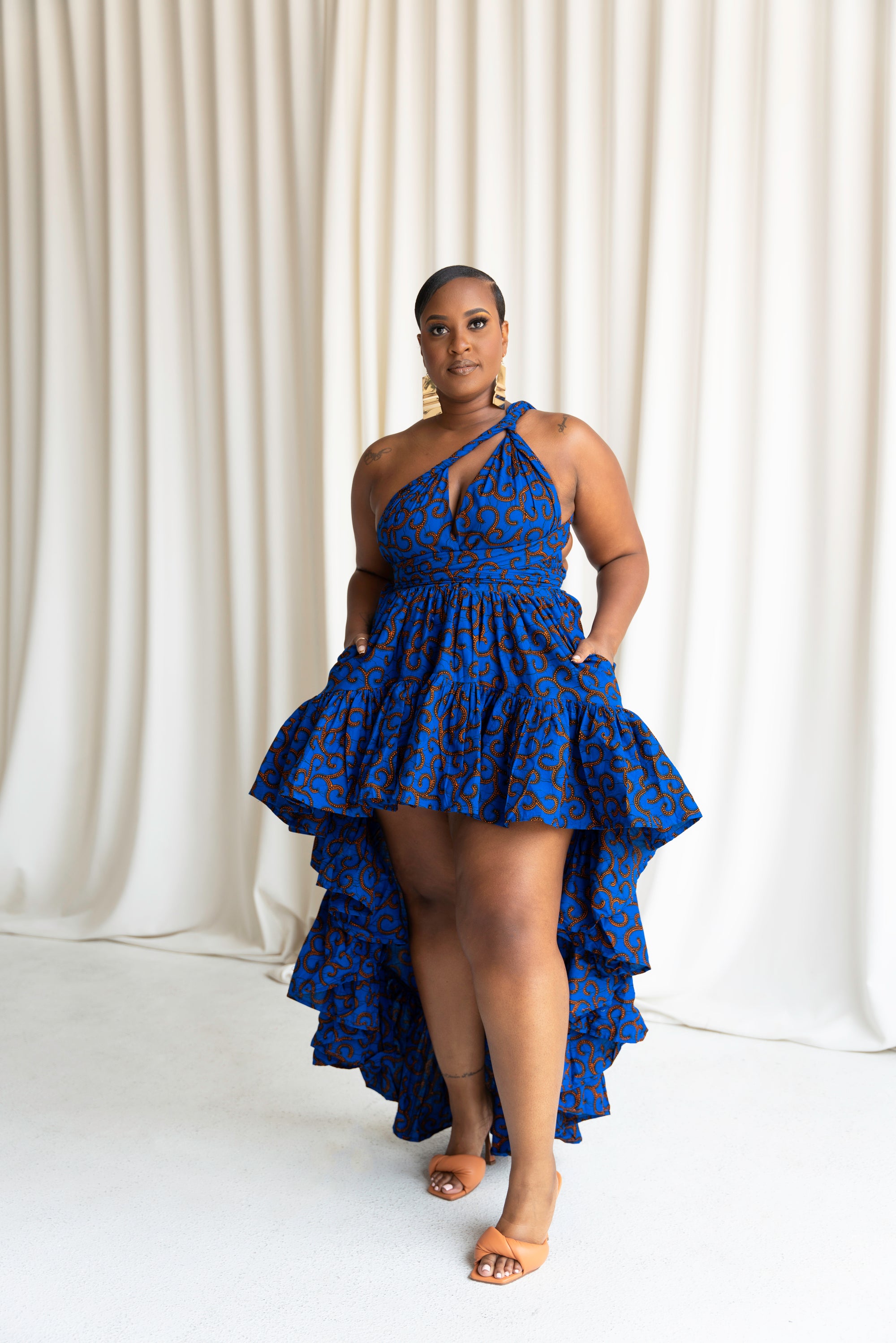 LOLO African Print Hi-low Infinity Dress