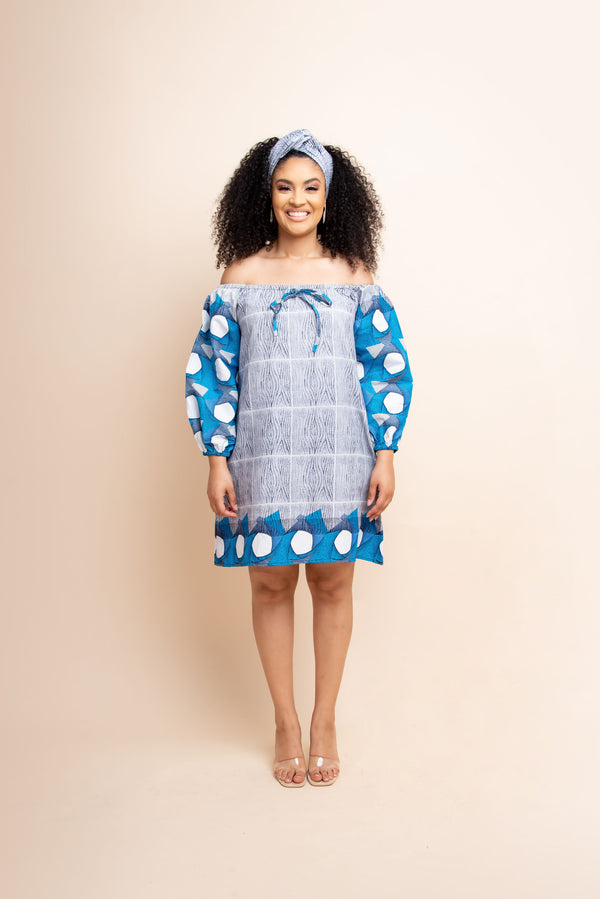 WURA African print Off shoulder mini dress
