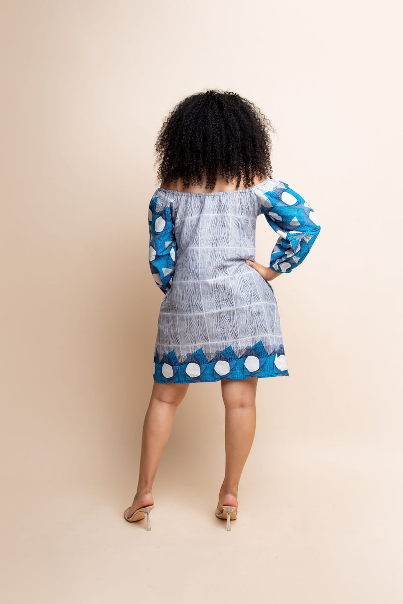 WURA African print Off shoulder mini dress