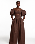 KIARA Wide Leg Pants in BROWN