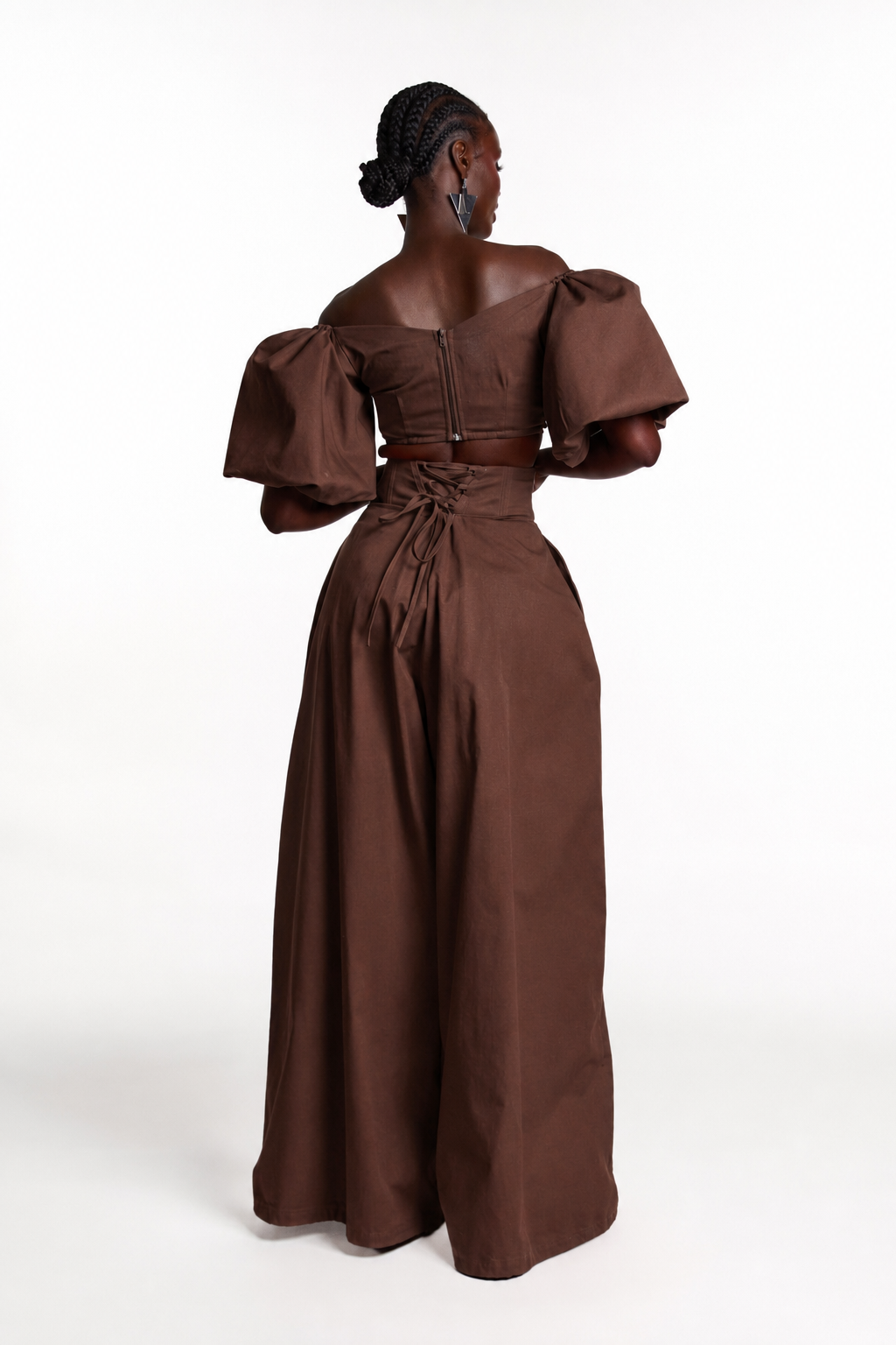 KIARA Wide Leg Pants in BROWN