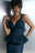 Denim Pinstripe ADELE Peplum Top
