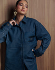 Denim Pinstripe TIA Button Up Shirt