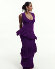 UYAI Sequin Fringe Maxi Dress in PURPLE