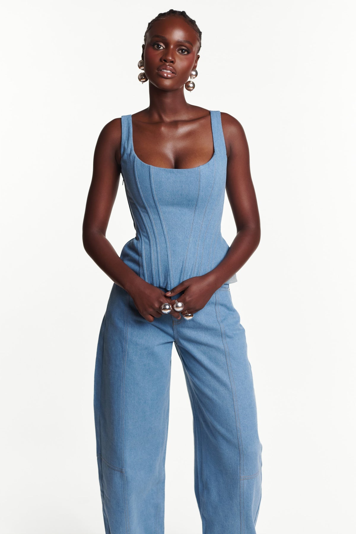 Light Denim HANA Corset Top