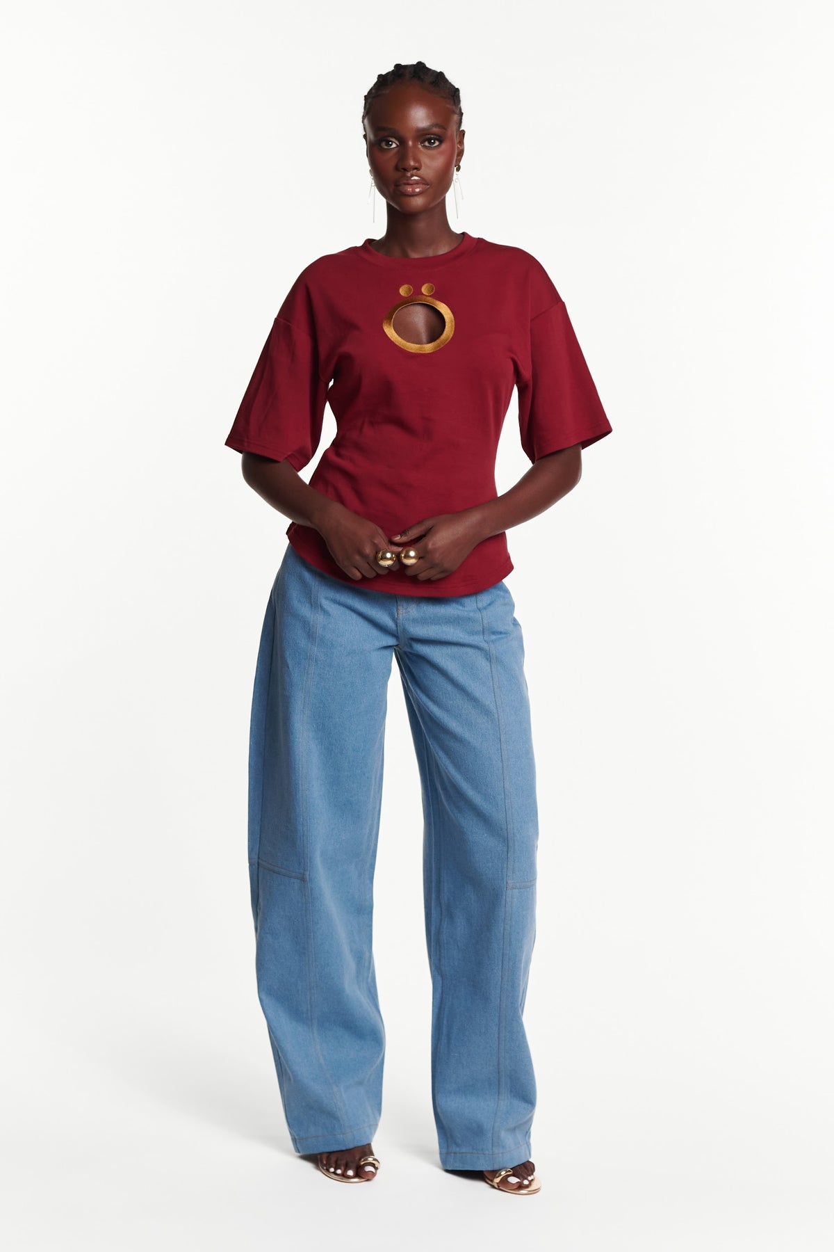 BURGUNDY Ö SHIRT in Gold
