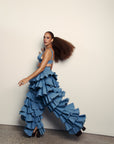 Light Denim DARIA Ruffle Pants