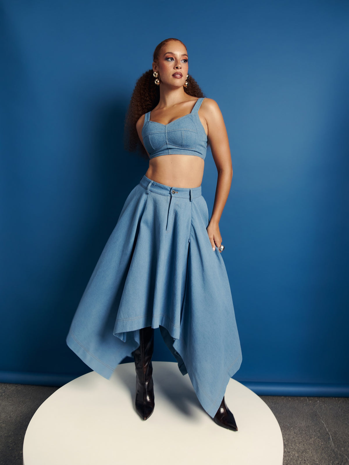 Light Denim SABINA Handkerchief Skirt