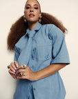 Light Denim SARA Button Up Shirt