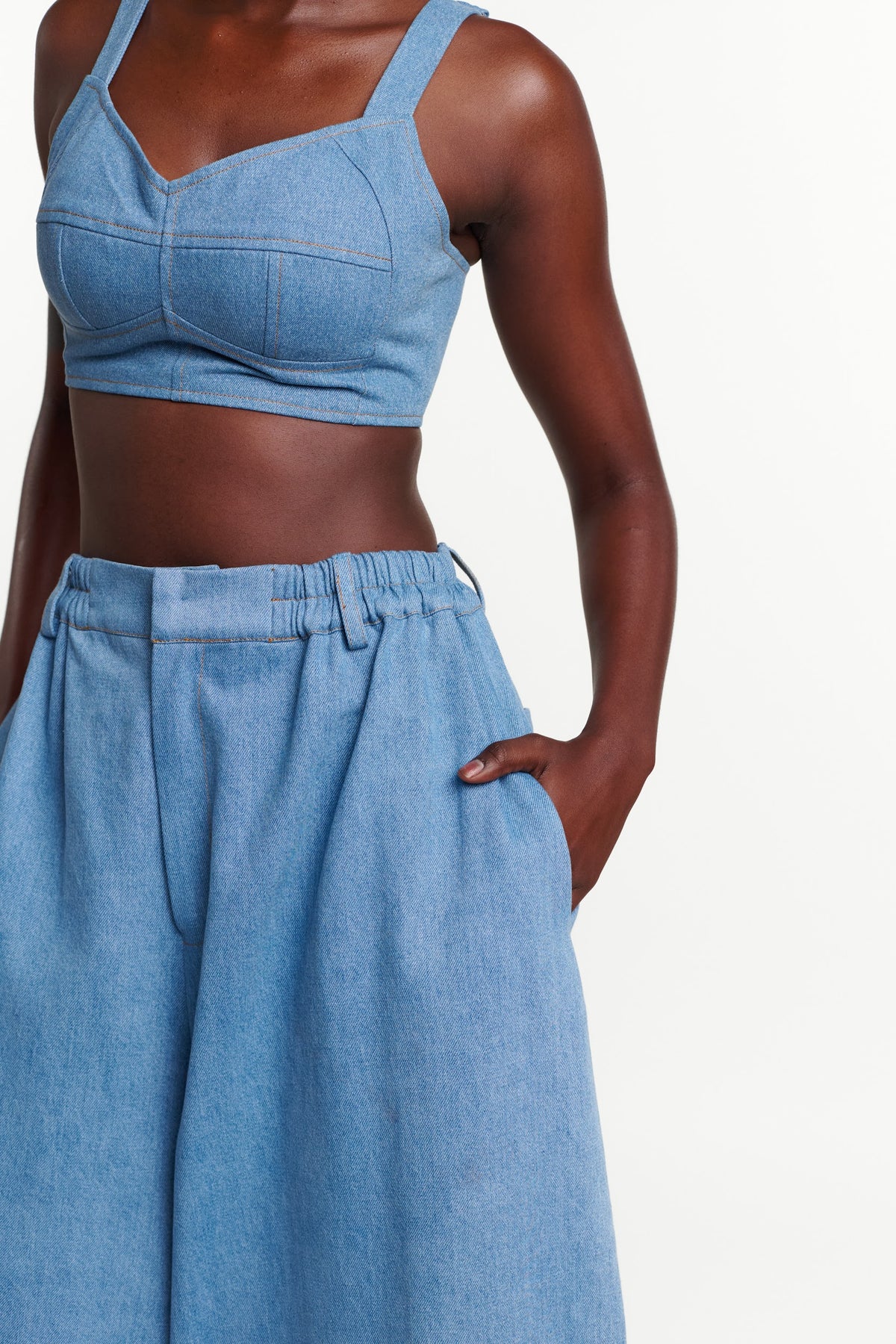 Light Denim SERENA Crop Top
