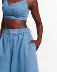 Light Denim SERENA Crop Top