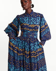 ANU BLUE MAXI SHIRT DRESS